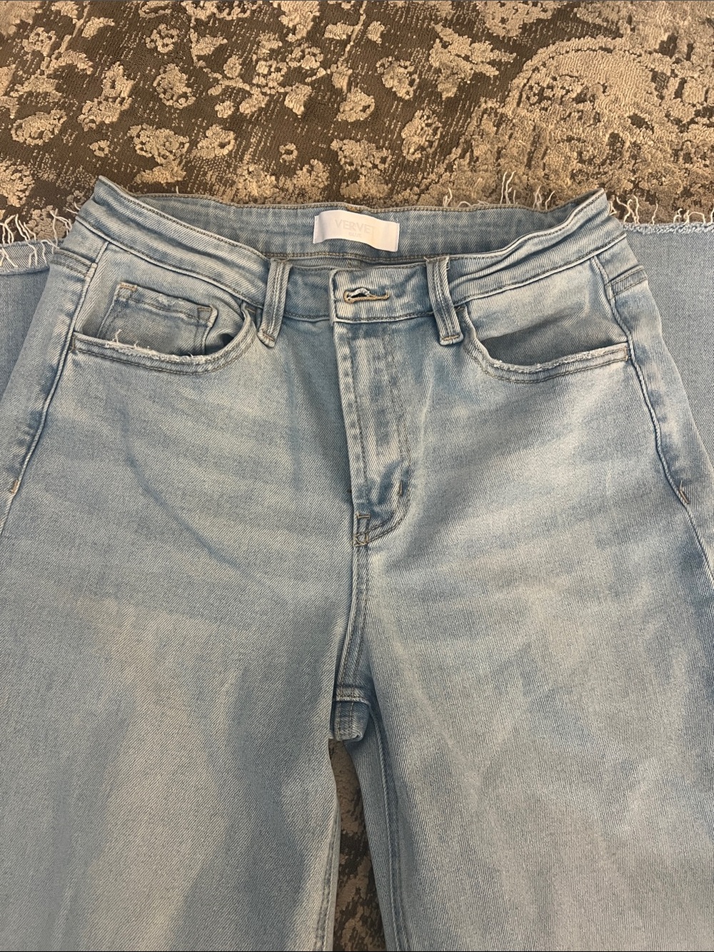 Vervet, light wash, wide leg jeans, size 29, raw hem - Picture 3 of 8